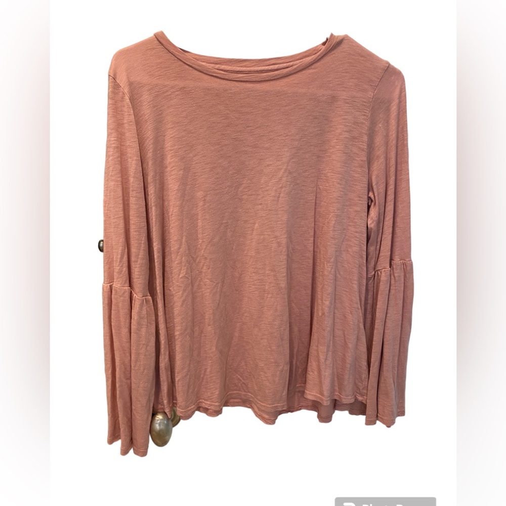 Velvet flutter sleeve T shirt